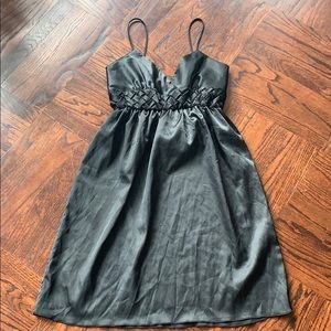Black silk dress medium vintage